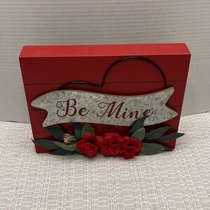 mine Red Be Mine Valentine Wall Decor with Red Flowers